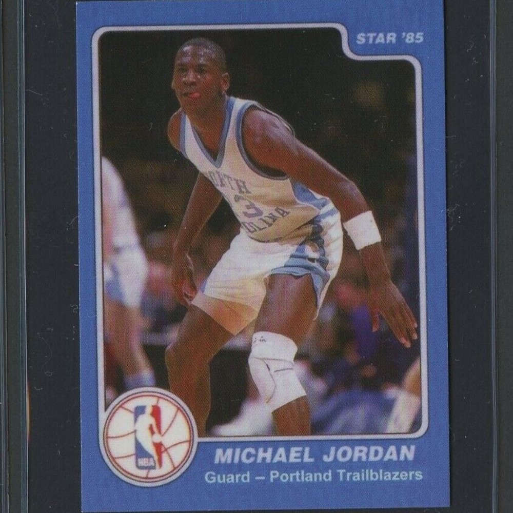 Rare Michael Jordan 1985 Star Company Error Rookie Promo Card Blue Chicago Bulls